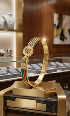Heritage Gold & Enamel Web Bangle