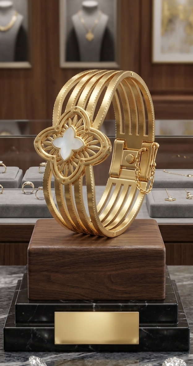 Imperial Radiance: The Mother-of-Pearl Quatrefoil Cuff