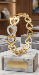 Linked Affection: The Two-Tone Heart Bangle